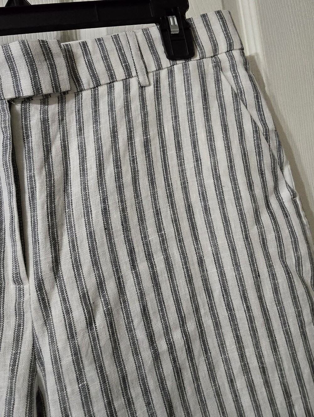 Reformation | Carter Linen Mid Rise Wide Leg Striped Trouser Pants, Sz 8, EUC! - Picture 6 of 15
